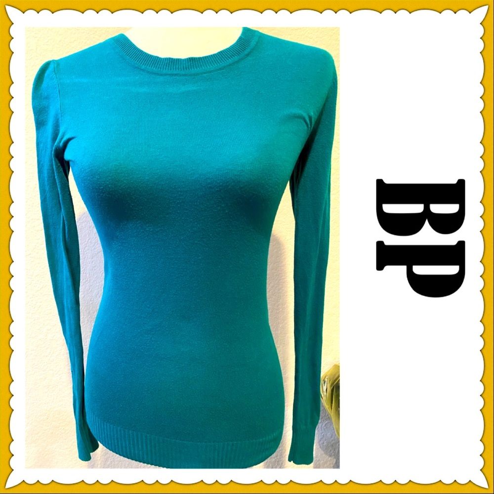 “BP.” Teal Long Sleeve Crewneck Sweater